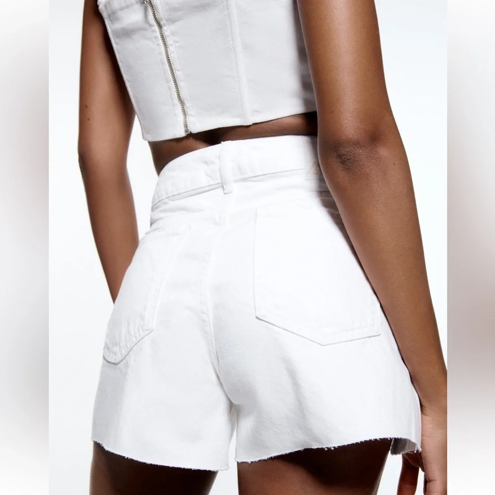 Zara white jeans shorts - Picture 6 of 7